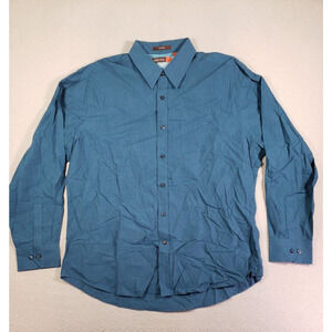 NYNE Shirt Mens 2XL Regular Fit Button Up Cotton Collared Stretch Plaid Blue